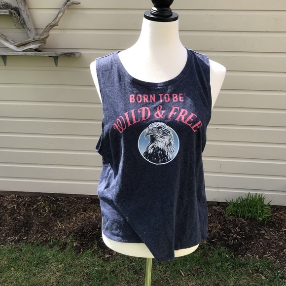 Hollister Tops - Hollister Co. - Wild & Free eagle tank - L
